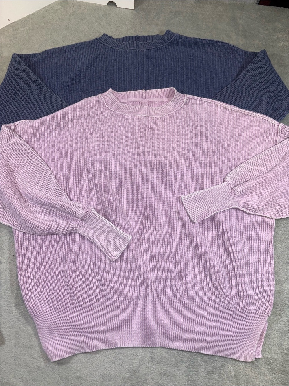 AERIE BUNDLE Lot of 2 Aerie Oversized Ribbed Knit Crewneck Sweaters XXS